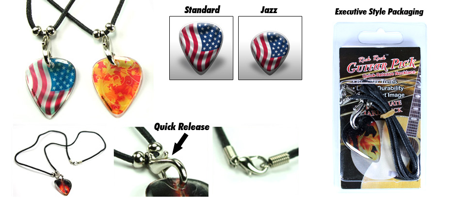 NEWEST TECHNOLOGY in Guitar picks 2.3mm thick. USA flag  